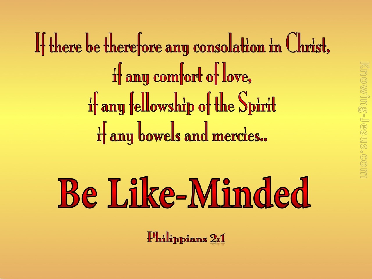 Philippians 2:1 Be Likeminded (gold)